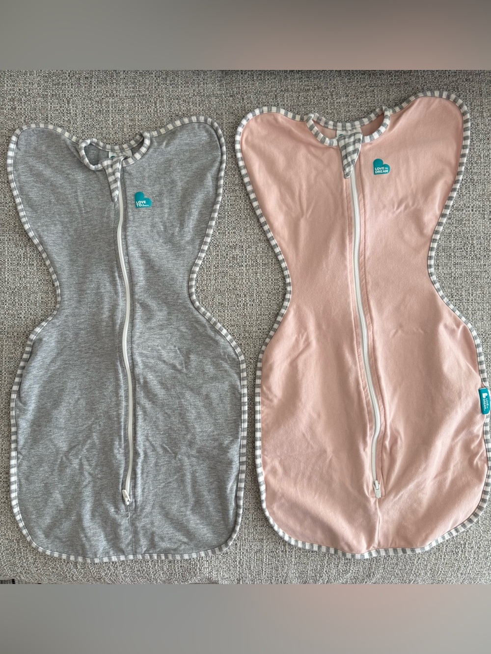 Love to Dream Swaddle Up Set in Pink and Gray, Small 8-13lbs 1.0 TOG